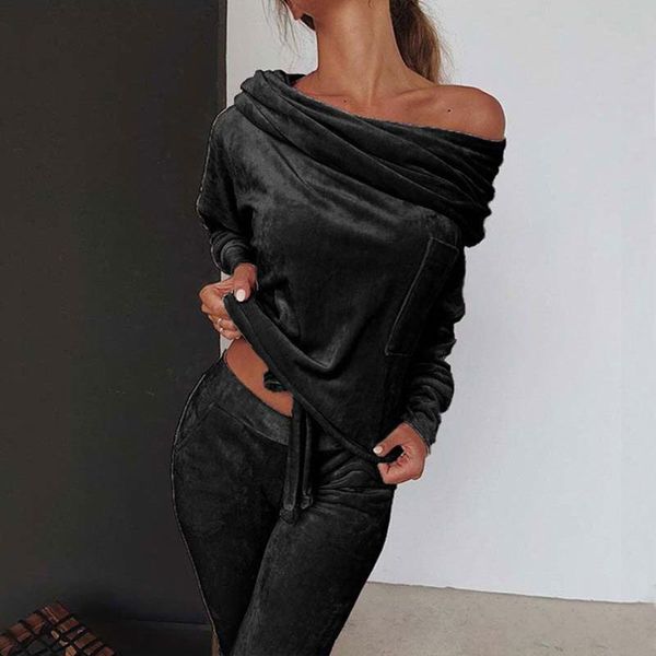 women's two piece pants womens casual tracksuit long sleeved off shoulder sweatershirt sport suit early spring hoodies elastic waist se, White
women's two piece pants womens casual tracksuit long sleeved off shoulder sweatershirt sport suit early spring hoodies elastic waist se, White