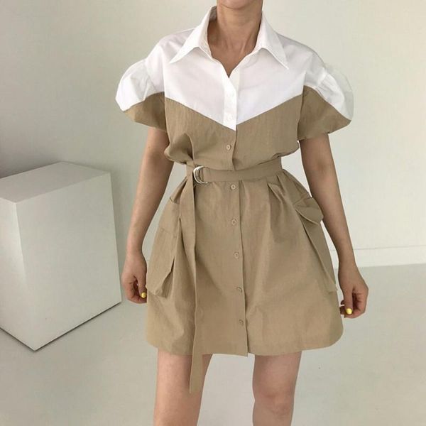 casual dresses french niche summer temperament loose and thin, contrast color stitching belt waist dress female, Black;gray
casual dresses french niche summer temperament loose and thin, contrast color stitching belt waist dress female, Black;gray