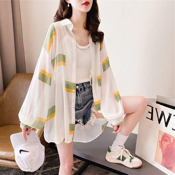 women's t-shirt sun protective clothes thin summer wear internet celebrity mid-length long-sleeved shirt loose korean jacket fashion, White
women's t-shirt sun protective clothes thin summer wear internet celebrity mid-length long-sleeved shirt loose korean jacket fashion, White
