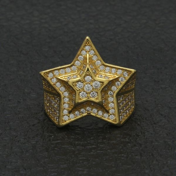 hip hop mens gold ring jewelry five-pointed star cubic zircon silver rings for men
hip hop mens gold ring jewelry five-pointed star cubic zircon silver rings for men