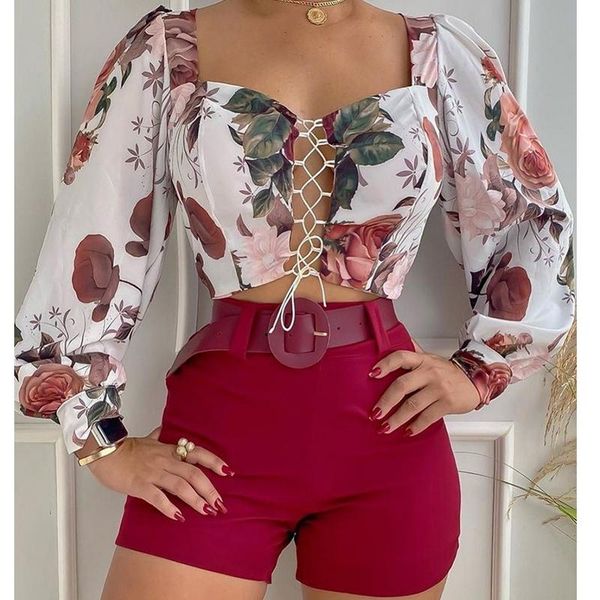 women's tracksuits shorts suit summer women 2 piece sets outfits short high waist pants streetwear bandage, Gray
women's tracksuits shorts suit summer women 2 piece sets outfits short high waist pants streetwear bandage, Gray