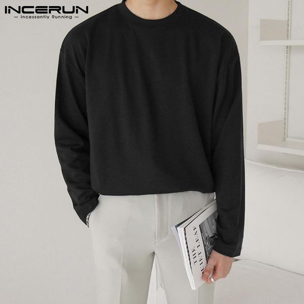 men's t-shirts incerun men t shirt solid color round neck long sleeve streetwear casual undershirt tee 2021 leisure cozy camisetas s-5, White;black
men's t-shirts incerun men t shirt solid color round neck long sleeve streetwear casual undershirt tee 2021 leisure cozy camisetas s-5, White;black