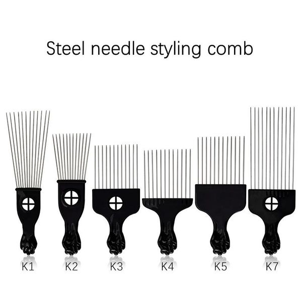 hair brushes 1pc steel pin comb men's oil head fork metal hairbrush barber shop tin foil perm modeling tool with black handle y0720, Silver
hair brushes 1pc steel pin comb men's oil head fork metal hairbrush barber shop tin foil perm modeling tool with black handle y0720, Silver