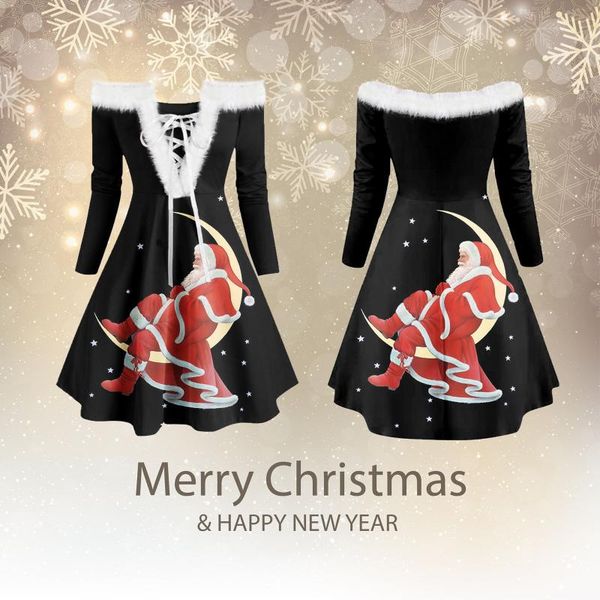 casual dresses christmas swing dress costume fancy xmas fur collar clothing women evening party clothes winter, Black;gray
casual dresses christmas swing dress costume fancy xmas fur collar clothing women evening party clothes winter, Black;gray
