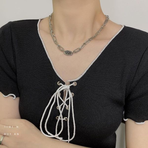 chains moloye 2021 hip-hop cold wind letter necklace female fashion short niche personality wild double layered accessories, Silver
chains moloye 2021 hip-hop cold wind letter necklace female fashion short niche personality wild double layered accessories, Silver