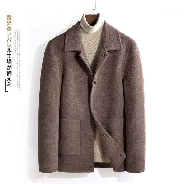 men's wool & blends european clothing han edition of fund 2021 winter pure color cashmere coat youth double fluffy lapels, Black
men's wool & blends european clothing han edition of fund 2021 winter pure color cashmere coat youth double fluffy lapels, Black