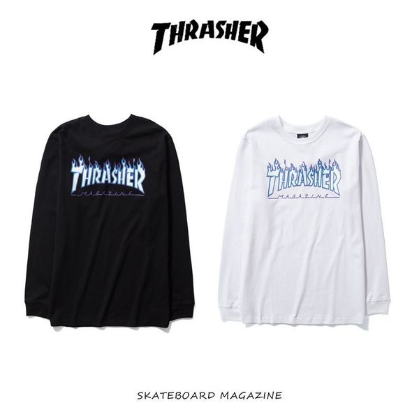long sleeved t- men's thrasher flame sweater tide brand inner round neck bottom shirt spring and autumn, Black
long sleeved t- men's thrasher flame sweater tide brand inner round neck bottom shirt spring and autumn, Black