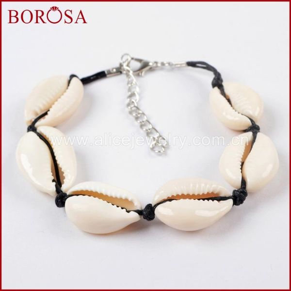 charm bracelets borosa 10pcs fashion 8inch with six cowrie shell charms black/white ropes natural bracelet jewelry wx967, Golden;silver
charm bracelets borosa 10pcs fashion 8inch with six cowrie shell charms black/white ropes natural bracelet jewelry wx967, Golden;silver