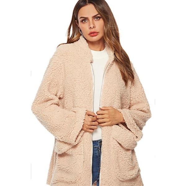 women's trench coats 2021 amazon's trade thickening plush cross border coat for, Tan;black
women's trench coats 2021 amazon's trade thickening plush cross border coat for, Tan;black