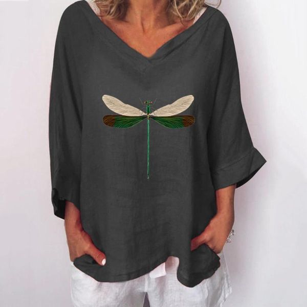 women's t-shirt women 2021 vintage v-neck dragonfly printed cotton linen jumper ladies plus size loose clothing, White
women's t-shirt women 2021 vintage v-neck dragonfly printed cotton linen jumper ladies plus size loose clothing, White