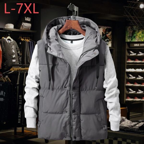men's vests winter hooded vest stylish sleeveless jackets warm thicken parka coat for men cotton without sleeves plus size 6xl, Black;white
men's vests winter hooded vest stylish sleeveless jackets warm thicken parka coat for men cotton without sleeves plus size 6xl, Black;white