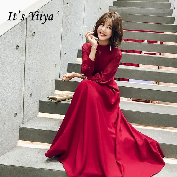 party dresses it's yiiya evening elegant bow satin wedding formal dress full sleeves floor-length zipper back a-line gowns e369, White;black
party dresses it's yiiya evening elegant bow satin wedding formal dress full sleeves floor-length zipper back a-line gowns e369, White;black