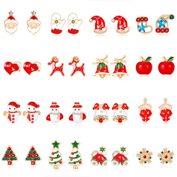 korean pierced earings christmas star stud fashion jewelry oil drip snowman fruits red apples ladies ear earrings, Golden;silver
korean pierced earings christmas star stud fashion jewelry oil drip snowman fruits red apples ladies ear earrings, Golden;silver