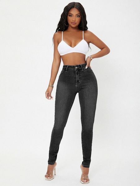 sxy curvy high waist skinny jeans x3tt#, Blue