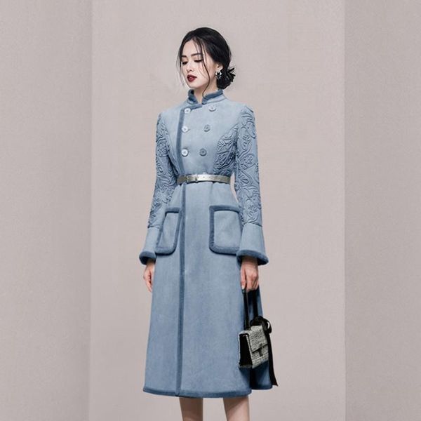 women's trench coats 2021 fashion winter warm vintage lace embroidery patchwork fur coat elegant windbreaker with belt, Tan;black
women's trench coats 2021 fashion winter warm vintage lace embroidery patchwork fur coat elegant windbreaker with belt, Tan;black