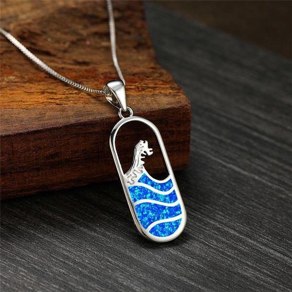 pendant necklaces boho female blue opal necklace classic silver color chain for women vintage wave wedding
pendant necklaces boho female blue opal necklace classic silver color chain for women vintage wave wedding