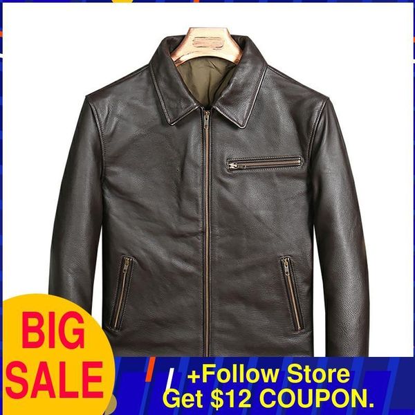 men's leather & faux 2021 brown casual style jacket men plus size 4xl genuine cowhide russian autumn coat, Black
men's leather & faux 2021 brown casual style jacket men plus size 4xl genuine cowhide russian autumn coat, Black