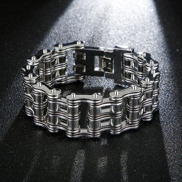 link, chain fashion big bicycle bracelet for man steel color high quanlity punk stainless jewelry 225mm men, Black
link, chain fashion big bicycle bracelet for man steel color high quanlity punk stainless jewelry 225mm men, Black