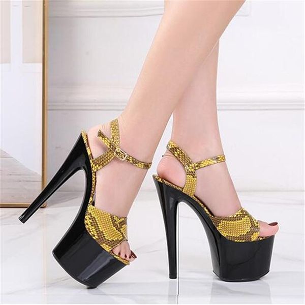 summer women high heels snakeskin sandals 17/20cm fashion stripper shoes party pumps platform, Black
summer women high heels snakeskin sandals 17/20cm fashion stripper shoes party pumps platform, Black