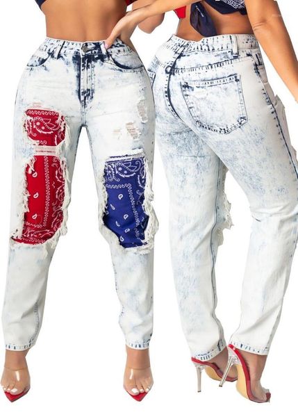women fashion reduction of age casual style denim long pants pockets printed straight women's jeans, Blue
women fashion reduction of age casual style denim long pants pockets printed straight women's jeans, Blue