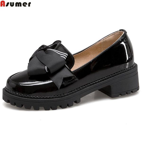 dress shoes asumer black white fashion spring autumn ladies single round toe square heel butterfly knot casual women med heels
dress shoes asumer black white fashion spring autumn ladies single round toe square heel butterfly knot casual women med heels