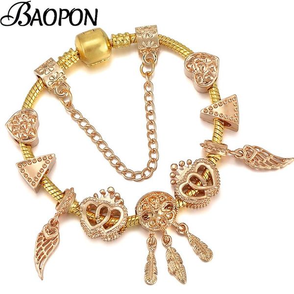 charm bracelets fashion heart to hear beads bracelet with gold color snake chain brand for women valentine's day jewelry gift, Golden;silver
charm bracelets fashion heart to hear beads bracelet with gold color snake chain brand for women valentine's day jewelry gift, Golden;silver