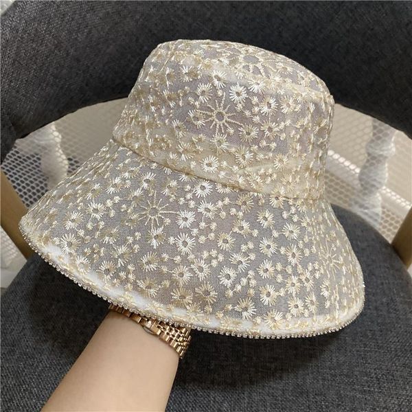 wide brim hats 202107-jy summer sunflower embroidery shade uv fairy lady bucket cap women leisure hat, Blue;gray
wide brim hats 202107-jy summer sunflower embroidery shade uv fairy lady bucket cap women leisure hat, Blue;gray