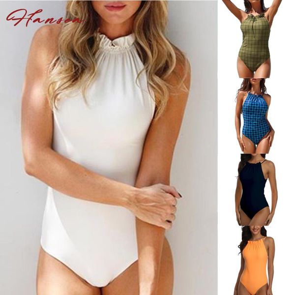 one piece retro swimwear halter neck bathing suit for women plaid printing solid white uv protective monokini bikinis one-piece suits
one piece retro swimwear halter neck bathing suit for women plaid printing solid white uv protective monokini bikinis one-piece suits