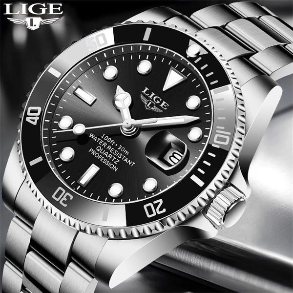 wristwatches lige fashion mens watch stainless steel sports for men waterproof quartz relógio masculino, Slivery;brown
wristwatches lige fashion mens watch stainless steel sports for men waterproof quartz relógio masculino, Slivery;brown