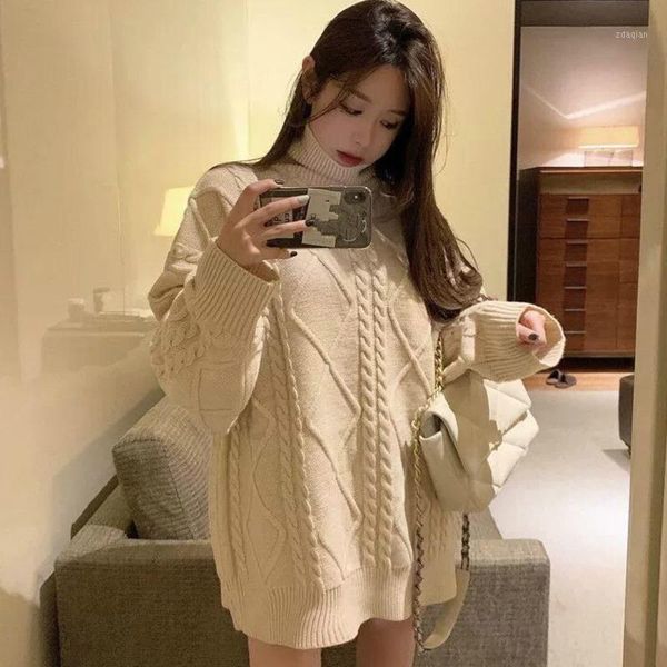 women's sweaters 2021 winter elegante loose turtle neck long-sleeved women thickened minimalist pullover knitted sweater c630, White;black
women's sweaters 2021 winter elegante loose turtle neck long-sleeved women thickened minimalist pullover knitted sweater c630, White;black