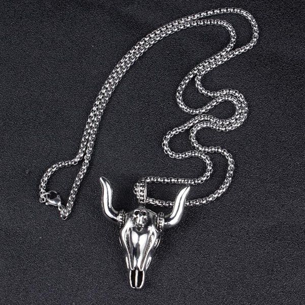 goat skull personality pendant necklace hip-hop creative jeweller long chain gothic titanium steel necklaces, Silver
goat skull personality pendant necklace hip-hop creative jeweller long chain gothic titanium steel necklaces, Silver