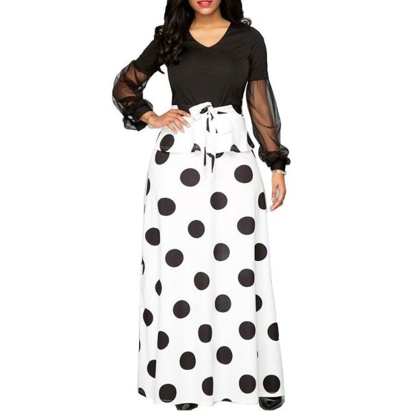 casual dresses lugentolo maxi dress women mesh stitching long high waist dot print sleeves v-neck plus size womens, Black;gray
casual dresses lugentolo maxi dress women mesh stitching long high waist dot print sleeves v-neck plus size womens, Black;gray