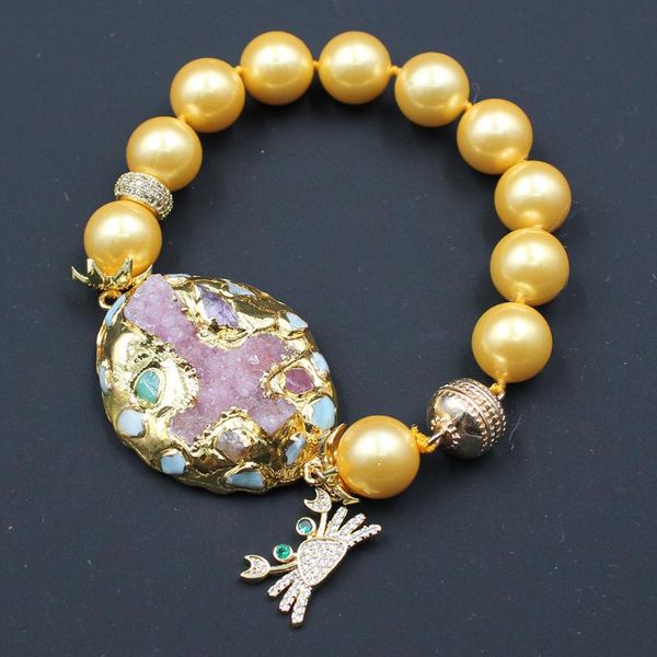 beaded, strands guaiguai jewelry natural shell pearl necklace golden pink cross quartz tourmalines larimars bracelet cz crab charms for wome, Black
beaded, strands guaiguai jewelry natural shell pearl necklace golden pink cross quartz tourmalines larimars bracelet cz crab charms for wome, Black