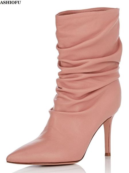 boots ashiofu 2021 handmade women's high heel pleated leather party prom ankle evening fashion short shoes, Black
boots ashiofu 2021 handmade women's high heel pleated leather party prom ankle evening fashion short shoes, Black