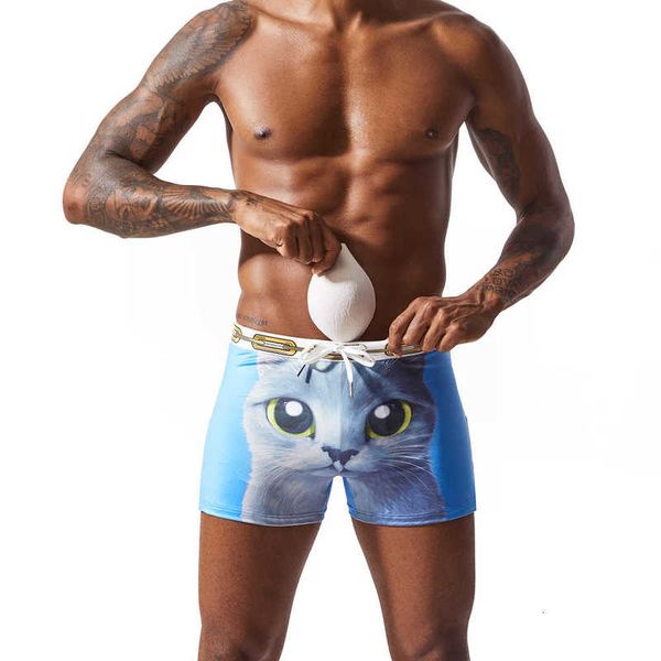 men's printed swimming trunks with three dimensional cup and anti embarrassment beach pants flamingo, White;black
men's printed swimming trunks with three dimensional cup and anti embarrassment beach pants flamingo, White;black