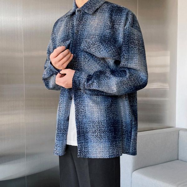 men's casual shirts woolen long-sleeved shirt korean style trendy large plaid autumn and winter loose jacket, White;black
men's casual shirts woolen long-sleeved shirt korean style trendy large plaid autumn and winter loose jacket, White;black