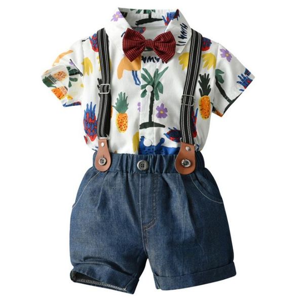 clothing sets baby boy gentleman set kids 2pcs clothes cartoon short sleeve rompers with bow tie+denim suspender pants, White
clothing sets baby boy gentleman set kids 2pcs clothes cartoon short sleeve rompers with bow tie+denim suspender pants, White