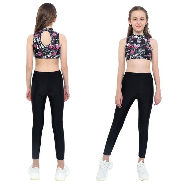 kids girls gymastics dancewear outfits ballet dance stage performance tank with leggings pants set sports tracksuit clothing sets, White
kids girls gymastics dancewear outfits ballet dance stage performance tank with leggings pants set sports tracksuit clothing sets, White