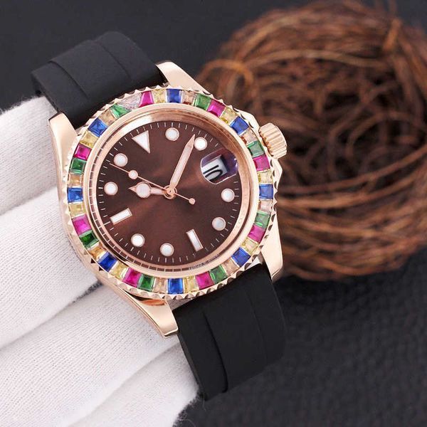 mens watch 40mm automatic mechanical watches rainbow fashion diamond bezel men business wristwatches classic wristwatch stainless steel 02, Slivery;brown
mens watch 40mm automatic mechanical watches rainbow fashion diamond bezel men business wristwatches classic wristwatch stainless steel 02, Slivery;brown