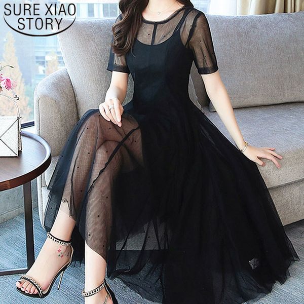 medium and long high waist women dress dot sweet dresses ladies 3525 50 210510, Black;gray
medium and long high waist women dress dot sweet dresses ladies 3525 50 210510, Black;gray