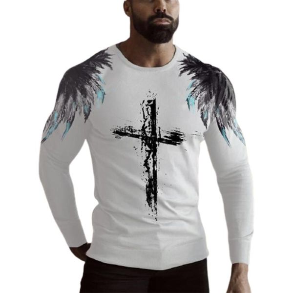 men's t-shirts men long sleeve cross printed t-shirt muscle gym sports blouse round neck pullover casual slim fit tee tunic fashion clo, White;black
men's t-shirts men long sleeve cross printed t-shirt muscle gym sports blouse round neck pullover casual slim fit tee tunic fashion clo, White;black