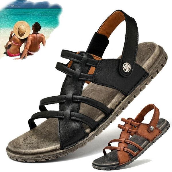 sandals summer men's casual beach sports flats leather shoes slipper breathable mens genuine, Black
sandals summer men's casual beach sports flats leather shoes slipper breathable mens genuine, Black
