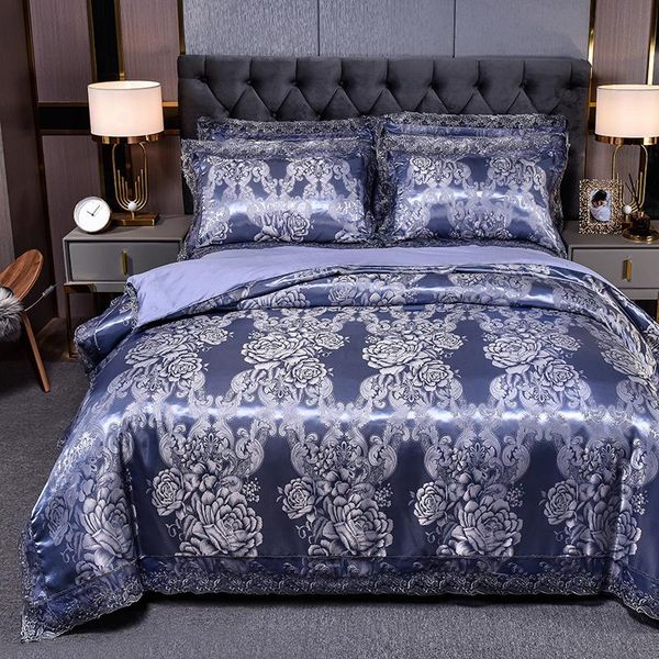 bedding sets drop wedding duvet cover set golden jacquard lace flat sheet pillowcase 3/4pcs european luxury grey blue n0
bedding sets drop wedding duvet cover set golden jacquard lace flat sheet pillowcase 3/4pcs european luxury grey blue n0