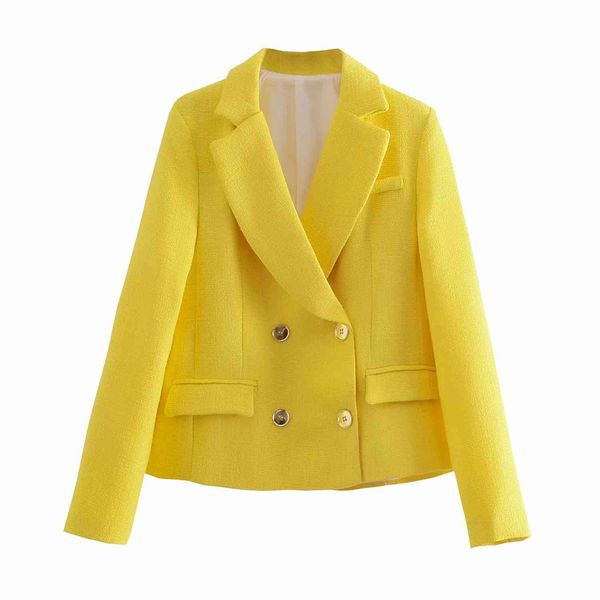 fashion women yellow tweed blazer jacket spring double breasted female autumn coat chic pockets office lady elegant 210521, White;black
fashion women yellow tweed blazer jacket spring double breasted female autumn coat chic pockets office lady elegant 210521, White;black