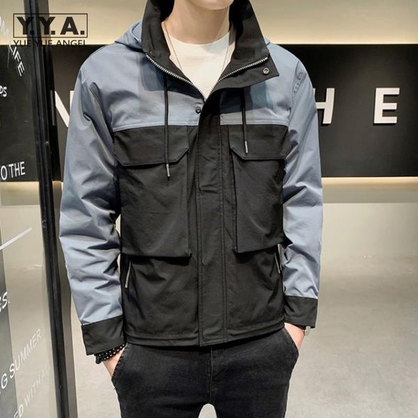 men's jackets mens outdoor casual hooded cargo jacket mixed colors spring autumn outerwear streetwear fashion coat windbreakers, Black;brown
men's jackets mens outdoor casual hooded cargo jacket mixed colors spring autumn outerwear streetwear fashion coat windbreakers, Black;brown