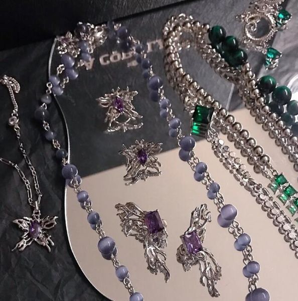 earrings & necklace 2021 purple green transparent beads beaded ladies cute metal butterfly ear bone clip set, Silver
earrings & necklace 2021 purple green transparent beads beaded ladies cute metal butterfly ear bone clip set, Silver