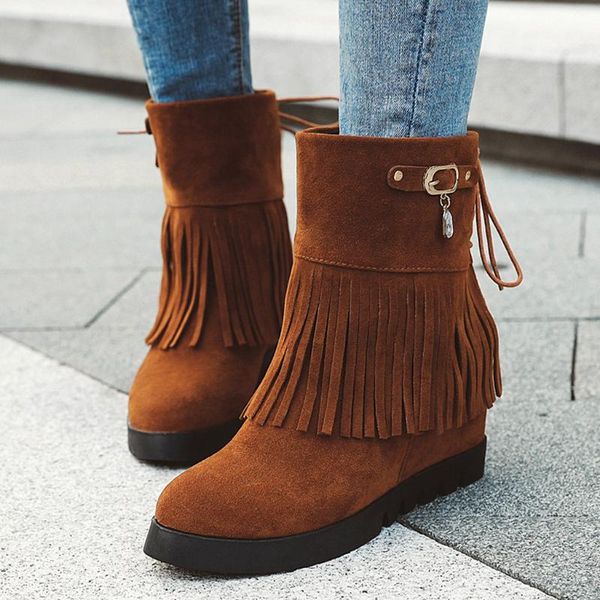 boots women fashion flat female flock stylish tassel wedge laides lace-up short boot winter plush keep warm shoes, Black
boots women fashion flat female flock stylish tassel wedge laides lace-up short boot winter plush keep warm shoes, Black
