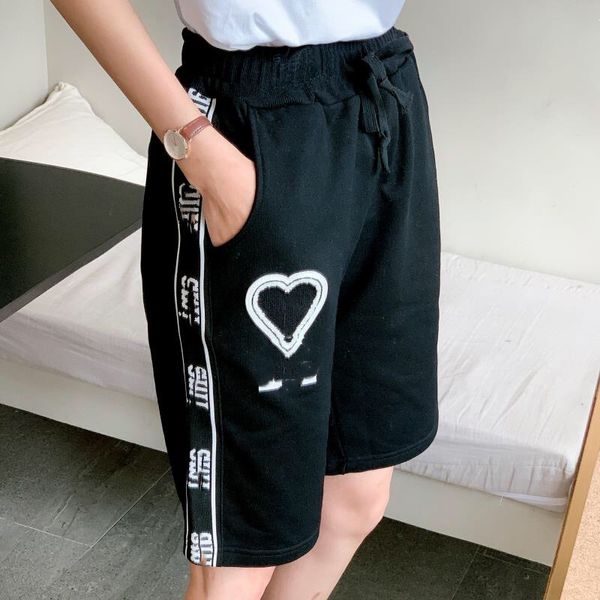 am + peach heart letter embroidered shorts summer 21 new lovers' men's and women's casual loose shorts, White;black
am + peach heart letter embroidered shorts summer 21 new lovers' men's and women's casual loose shorts, White;black