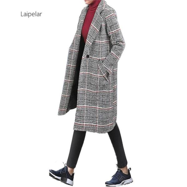 women's wool & blends laipelar winter fashion women check coat casual cotton long thick cardigan female cashmere overcoat plus size 4xl, Black
women's wool & blends laipelar winter fashion women check coat casual cotton long thick cardigan female cashmere overcoat plus size 4xl, Black