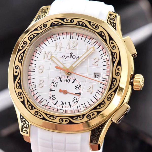 classic men automatic mechanical yellow gold carved ancient dual time black rubber sapphire limited sport watch + wristwatches, Slivery;brown
classic men automatic mechanical yellow gold carved ancient dual time black rubber sapphire limited sport watch + wristwatches, Slivery;brown